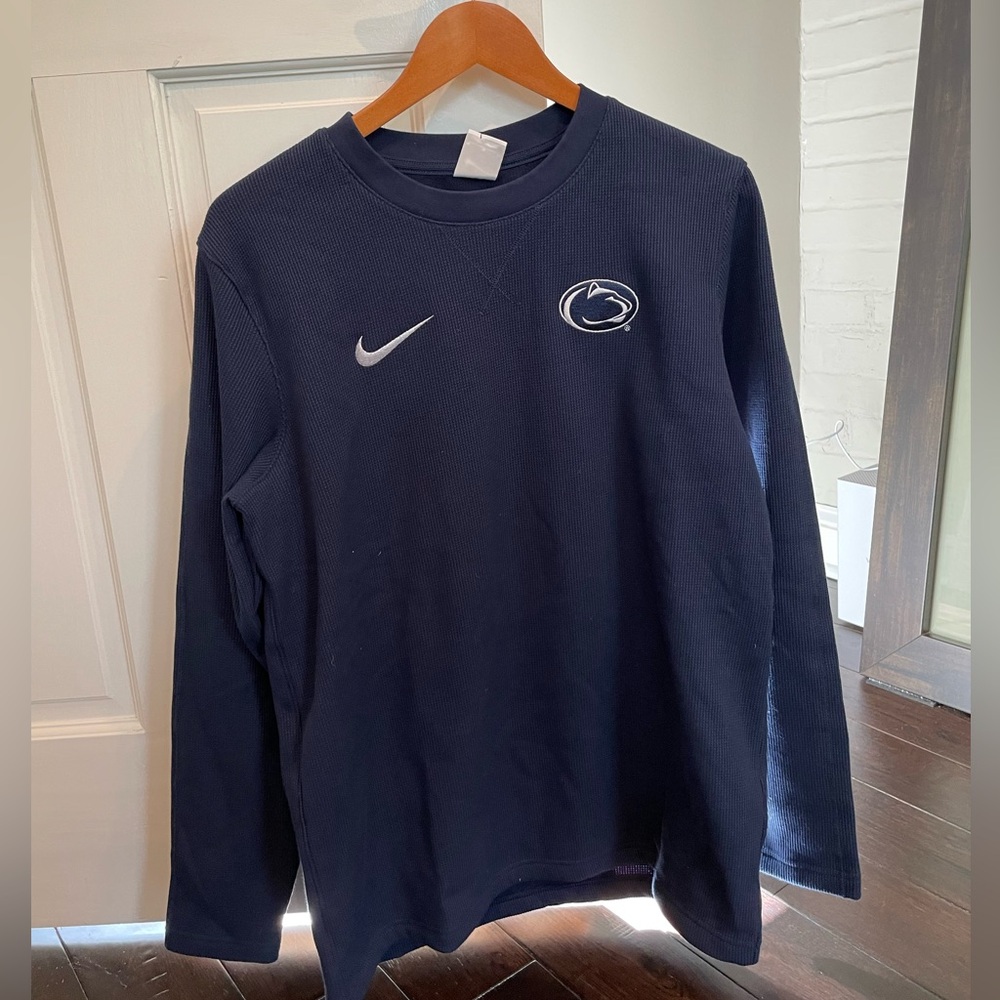 Penn State Navy Blue Waffle Crew Neck Nike